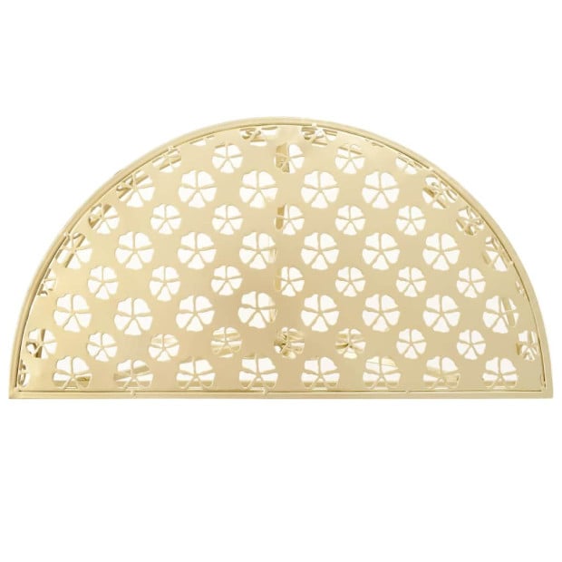 Side Table Vintage Style Half Round Metal 72x36x74 Cm Gold Image 3