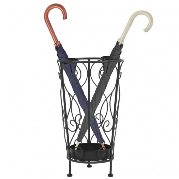 Umbrella Stand Vintage Style Metal 26x46 Cm Black Image 2