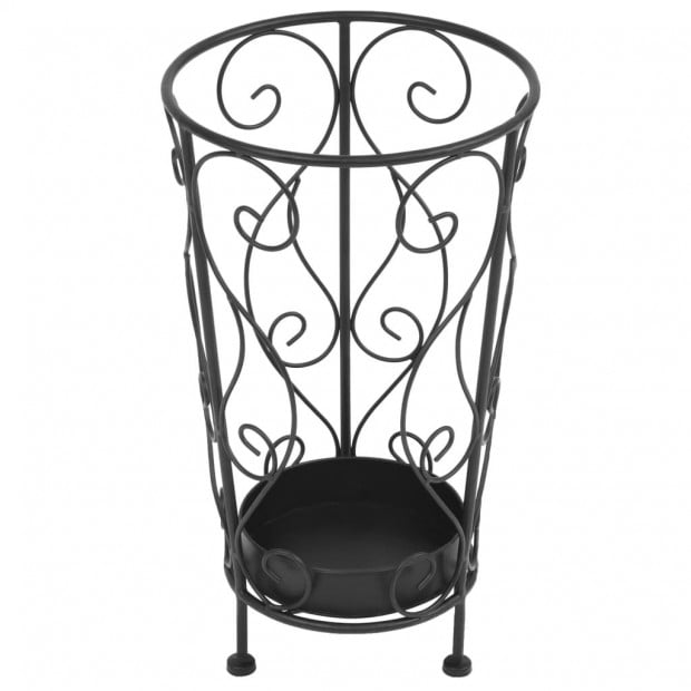 Umbrella Stand Vintage Style Metal 26x46 Cm Black Image 3