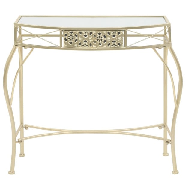 Side Table French Style Metal 82x39x76 Cm Gold Image 2