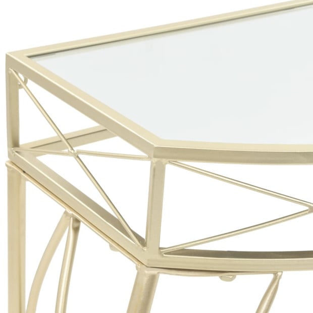Side Table French Style Metal 82x39x76 Cm Gold Image 4