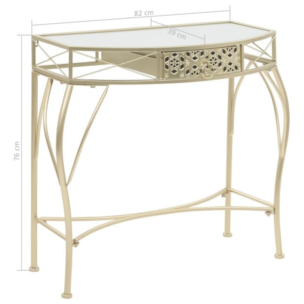 Side Table French Style Metal 82x39x76 Cm Gold Image 7