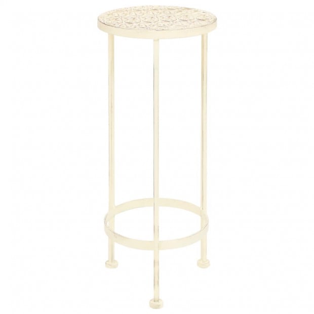 Plant Stand Set 3 Pieces Vintage Style Metal Antique White Image 3