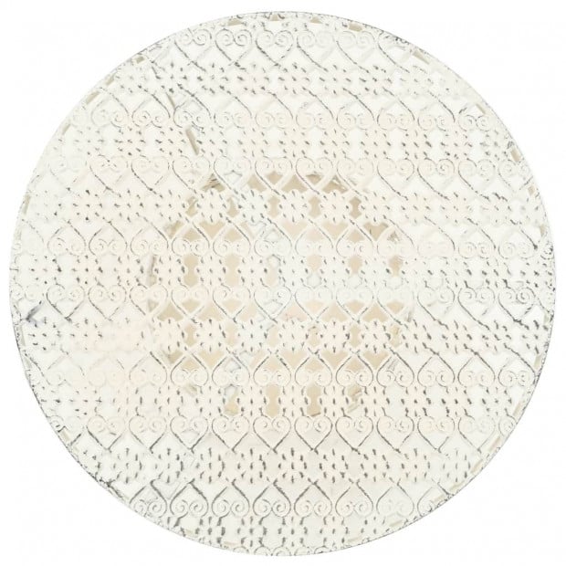 Bistro Table Vintage Style Round Metal 40x70 Cm White Image 2