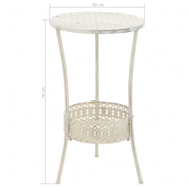 Bistro Table Vintage Style Round Metal 40x70 Cm White Image 6