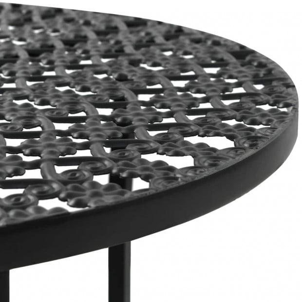 Bistro Table Vintage Style Round Metal 40 x 70cm Black Image 3
