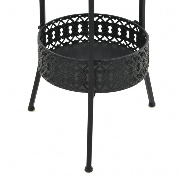 Bistro Table Vintage Style Round Metal 40 x 70cm Black Image 5