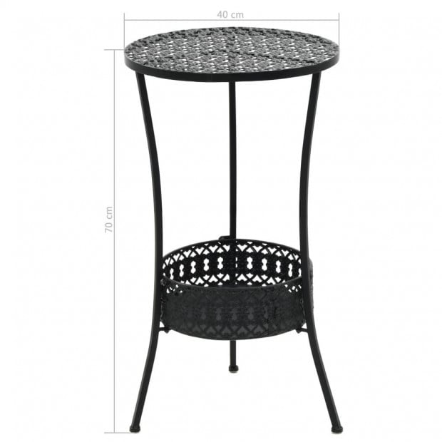 Bistro Table Vintage Style Round Metal 40 x 70cm Black Image 6