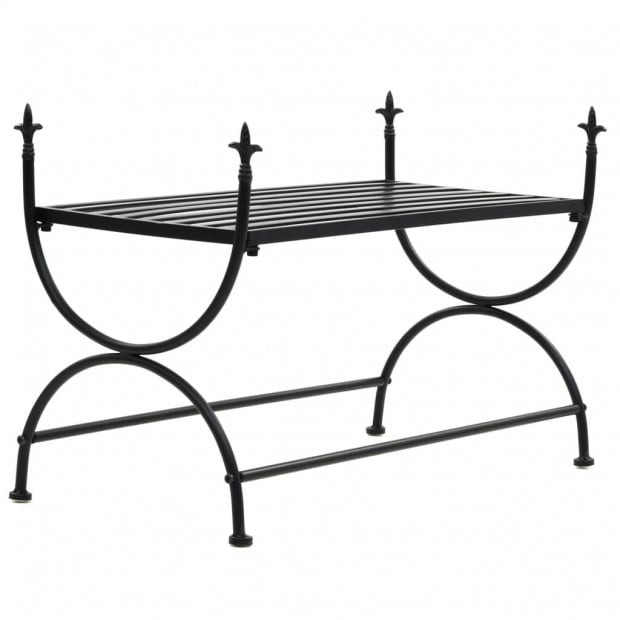 Bench Vintage Style Metal 83x42x55 Cm Black