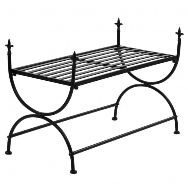 Bench Vintage Style Metal 83x42x55 Cm Black Image 2
