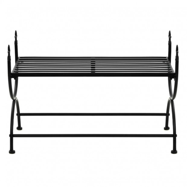 Bench Vintage Style Metal 83x42x55 Cm Black Image 3