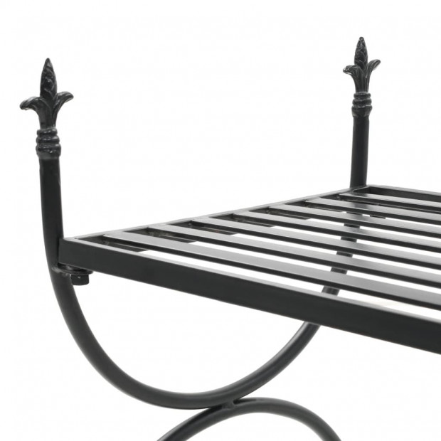 Bench Vintage Style Metal 83x42x55 Cm Black Image 5