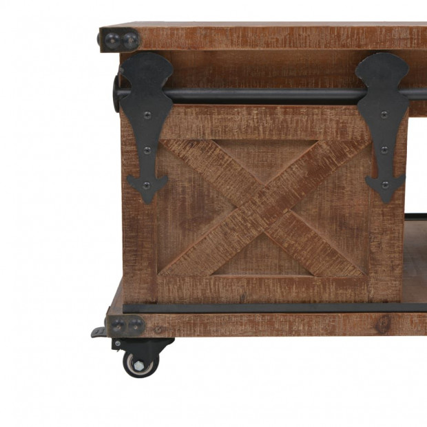 Coffee Table Solid Fir Wood 91x51x38 Cm Brown Image 7
