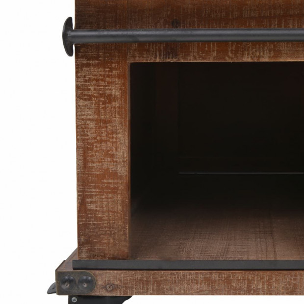 Coffee Table Solid Fir Wood 91x51x38 Cm Brown Image 8