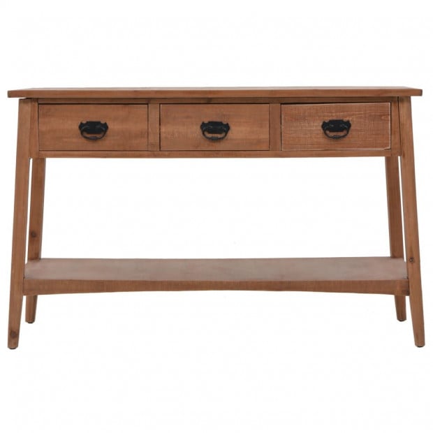 Console Table Solid Fir Wood 126x40x77.5 Cm Brown Image 2