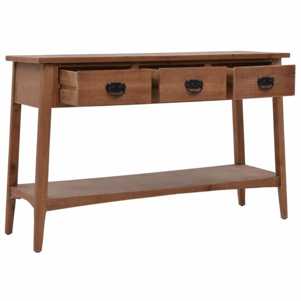 Console Table Solid Fir Wood 126x40x77.5 Cm Brown Image 5