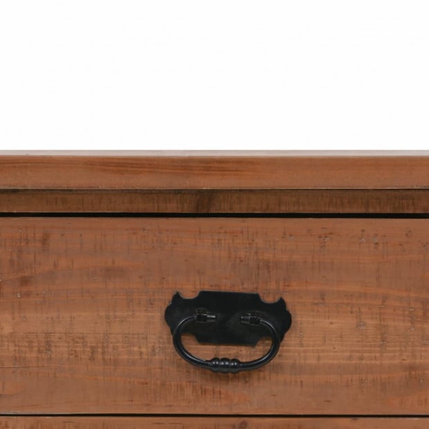 Console Table Solid Fir Wood 126x40x77.5 Cm Brown Image 7