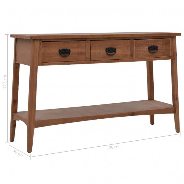 Console Table Solid Fir Wood 126x40x77.5 Cm Brown Image 10