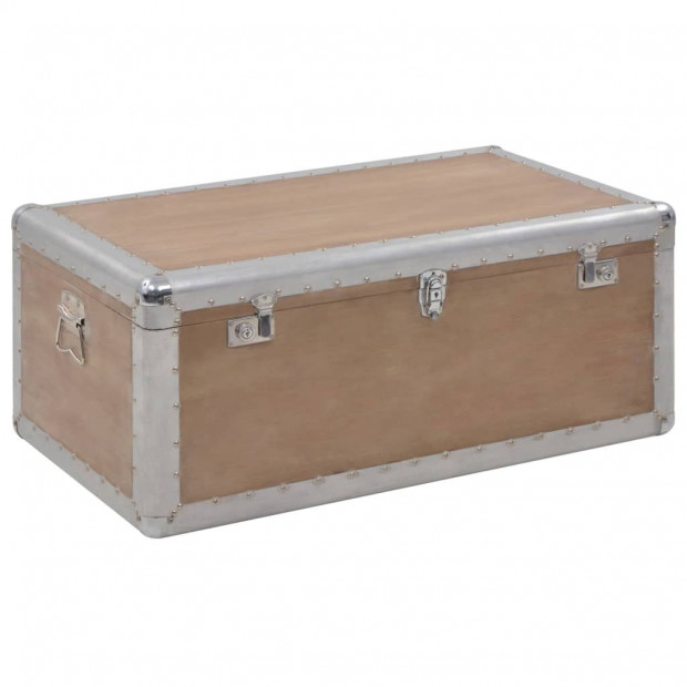 Storage Box Solid Fir Wood 91x52x40 Cm Brown