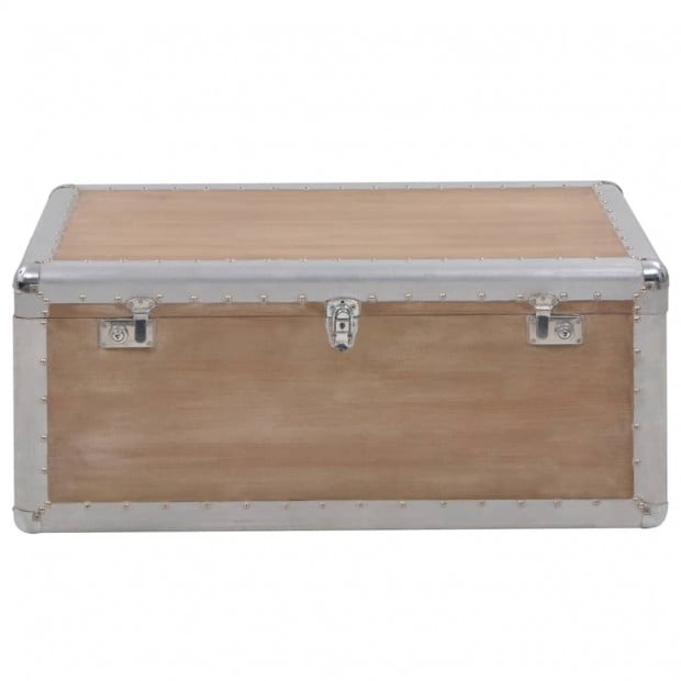 Storage Box Solid Fir Wood 91x52x40 Cm Brown Image 2