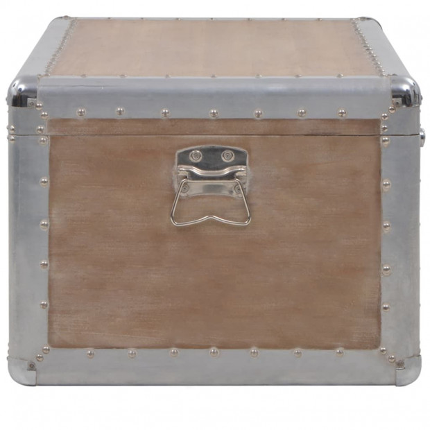 Storage Box Solid Fir Wood 91x52x40 Cm Brown Image 3