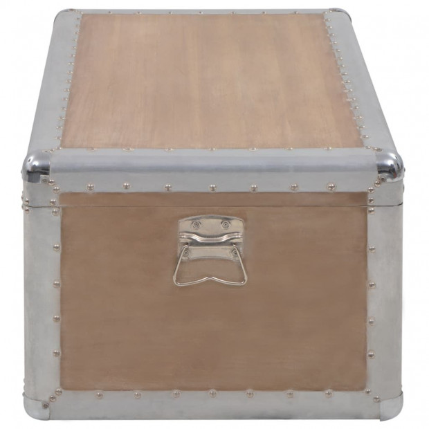 Storage Box Solid Fir Wood 91x52x40 Cm Brown Image 4