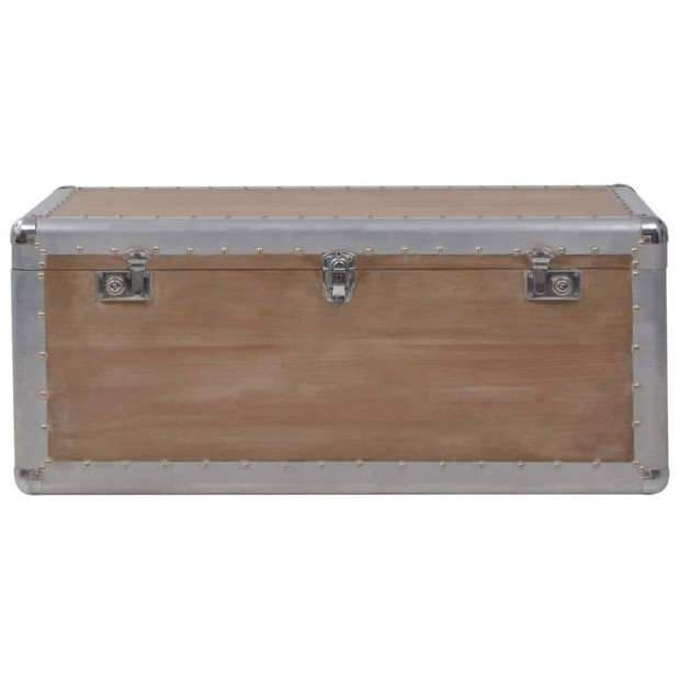 Storage Box Solid Fir Wood 91x52x40 Cm Brown Image 6