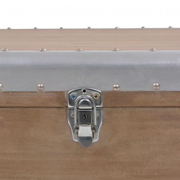 Storage Box Solid Fir Wood 91x52x40 Cm Brown Image 8