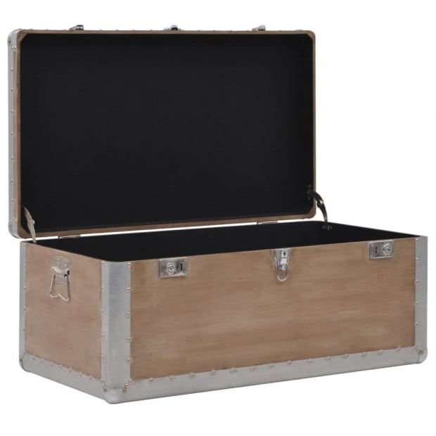 Storage Box Solid Fir Wood 91x52x40 Cm Brown Image 10