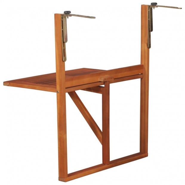Hanging Balcony Table 64.5x44x80 Cm Solid Acacia Wood Image 3