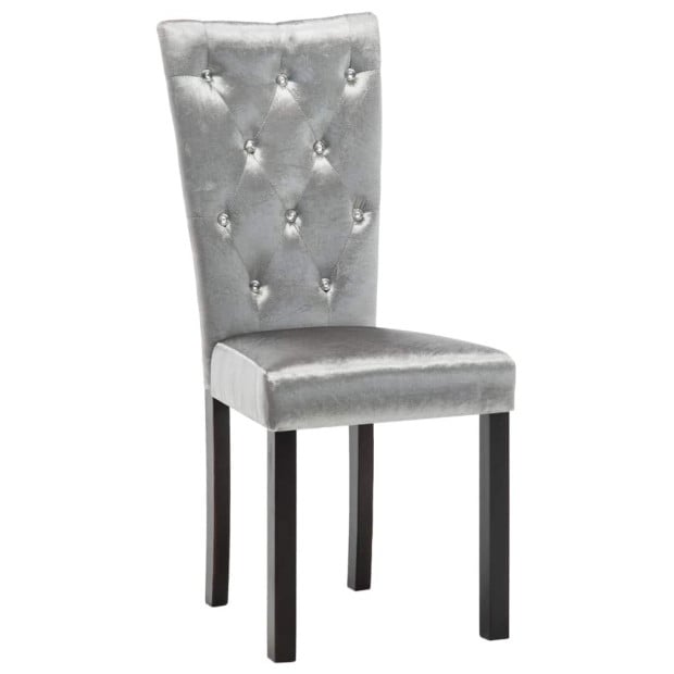 Dining Chairs 2 Pcs Silver Velvet Image 4
