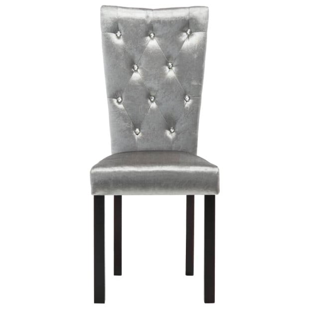 Dining Chairs 2 Pcs Silver Velvet Image 5