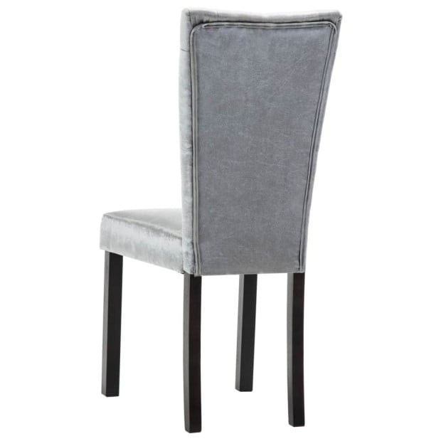 Dining Chairs 2 Pcs Silver Velvet Image 7