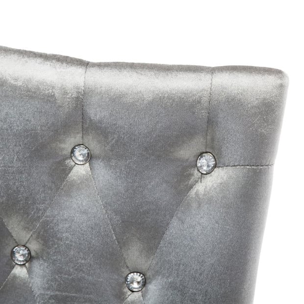 Dining Chairs 2 Pcs Silver Velvet Image 9