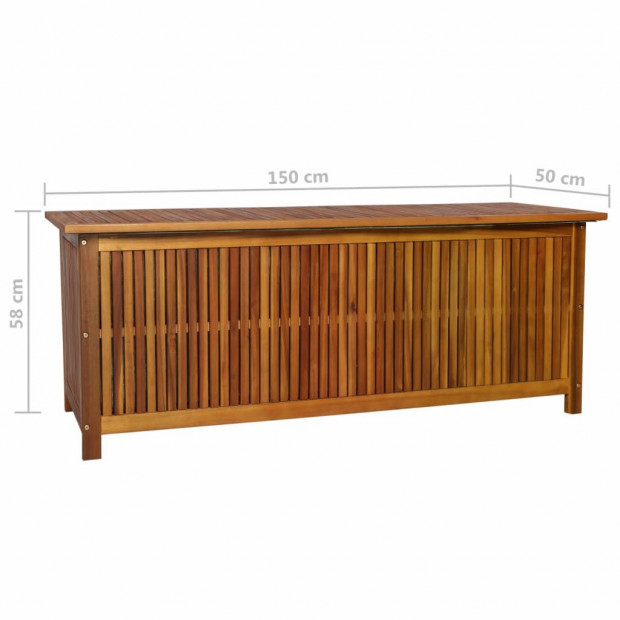 Garden Storage Box 150x50x58 Cm Solid Acacia Wood Image 7