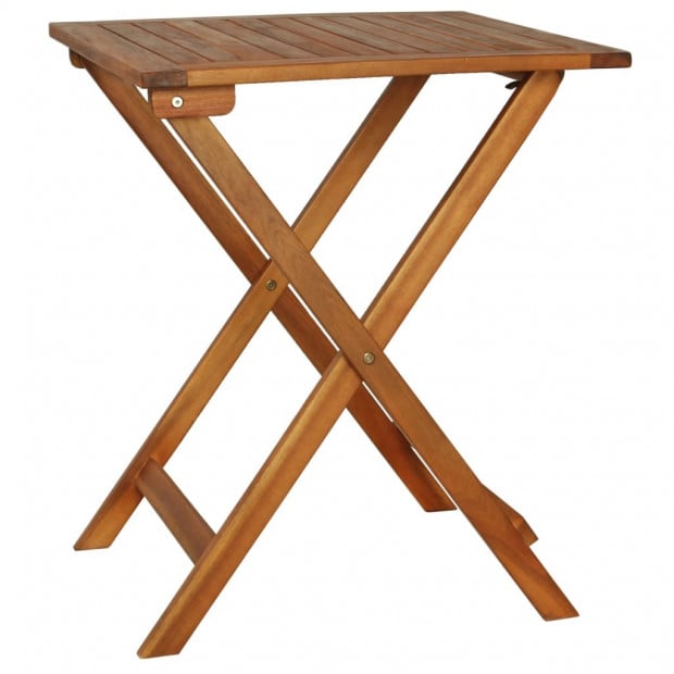 3 Piece Folding Bistro Set With Cushions Solid Acacia Wood Image 3