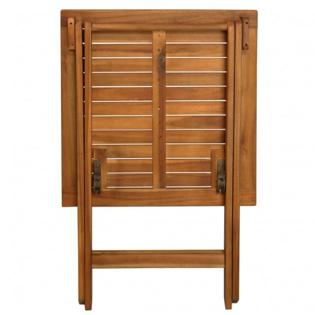 3 Piece Folding Bistro Set With Cushions Solid Acacia Wood Image 4