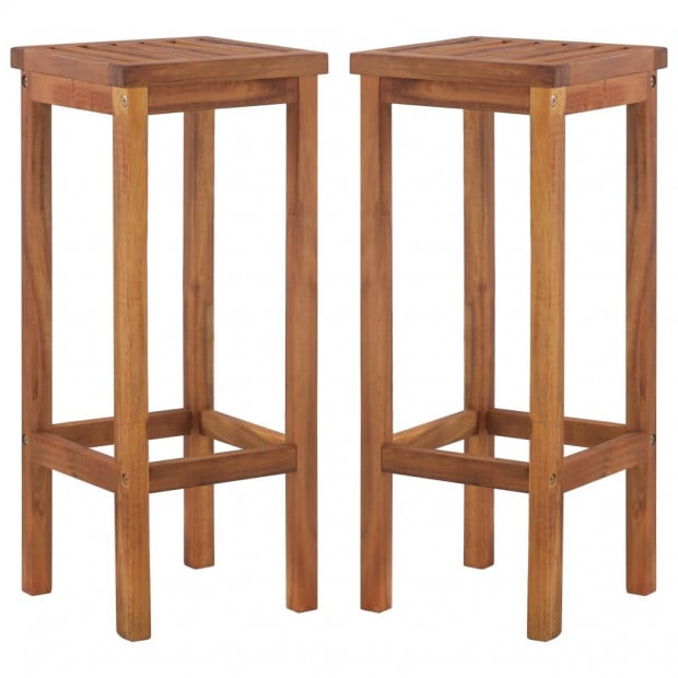 Bar Chairs 2 Pcs Solid Acacia Wood 30.5x30.5x74