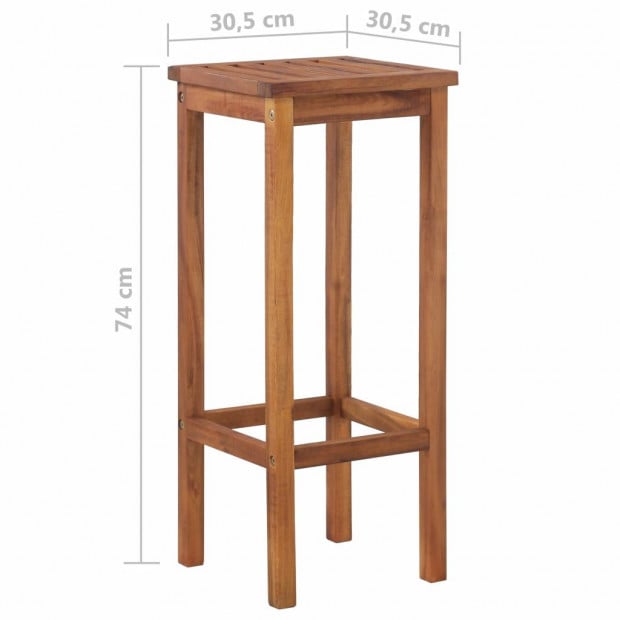 Bar Chairs 2 Pcs Solid Acacia Wood 30.5x30.5x74 Image 9