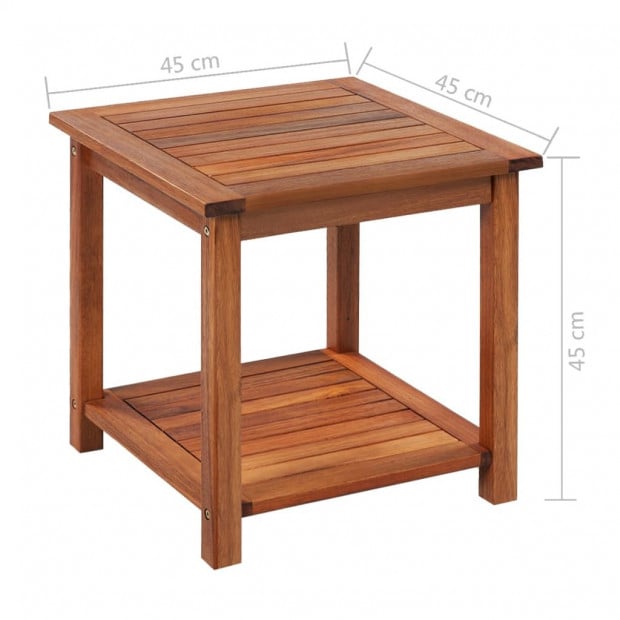 Side Table Solid Acacia Wood 45x45x45 Cm Image 4
