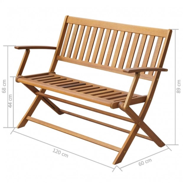 Garden Bench 120 Cm Solid Acacia Wood Image 4