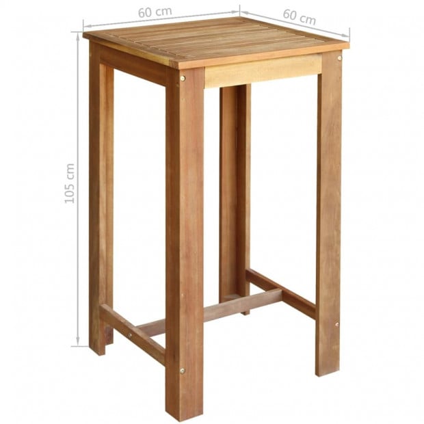 Bar Table Solid Acacia Wood 60x60x105 Cm Image 4