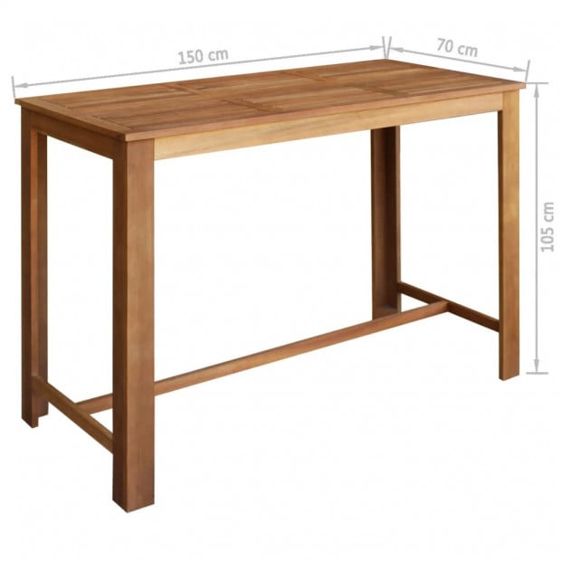 Bar Table Solid Acacia Wood 150x70x105 Cm Image 4