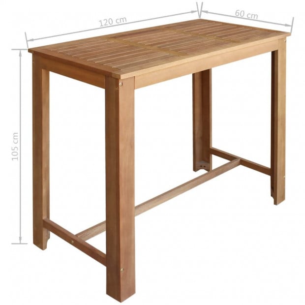 Bar Table And Stool Set 5 Pieces Solid Acacia Wood Image 5