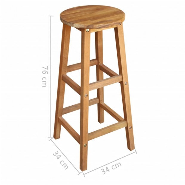 Bar Table And Stool Set 5 Pieces Solid Acacia Wood Image 6
