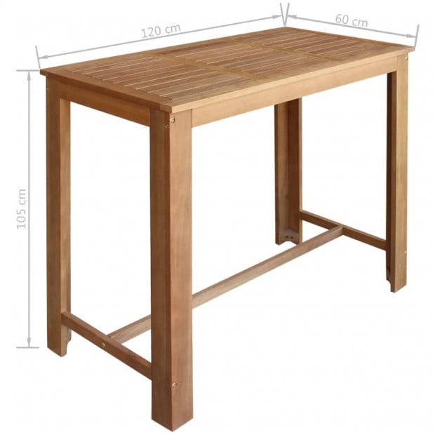 Bar Table And Chair Set 5 Pieces Solid Acacia Wood Image 5
