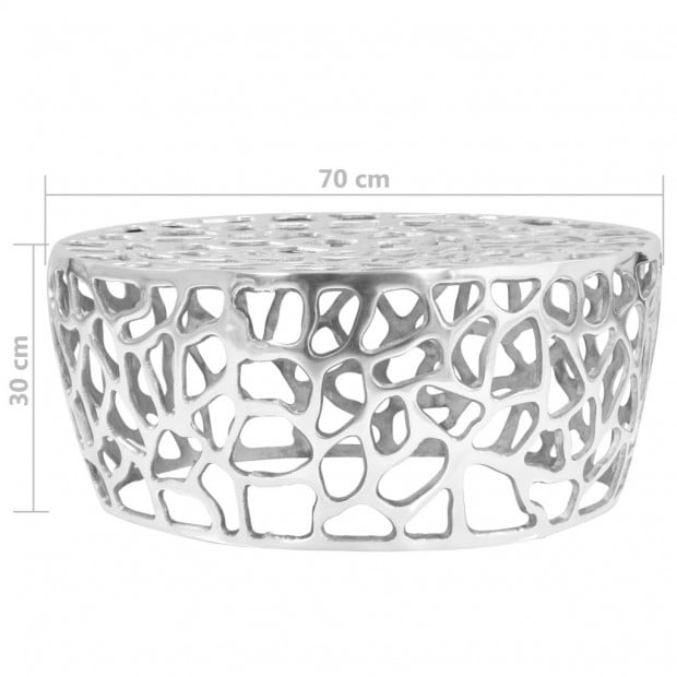 Coffee Table Casted Aluminium 70x30 Cm Silver Image 6