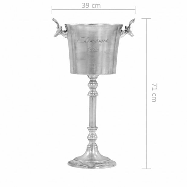 Champagne Cooler Solid Aluminium 39x29x71 Cm Silver Image 10
