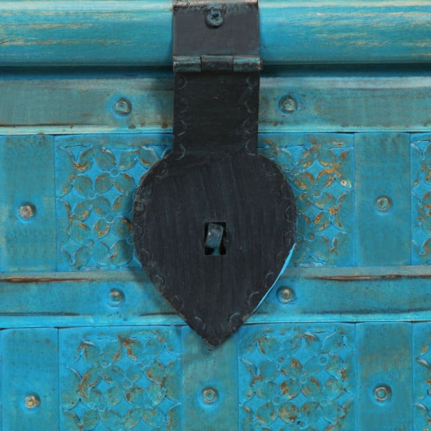Storage Chest Solid Mango Wood Blue 100x40x41 Cm Image 3