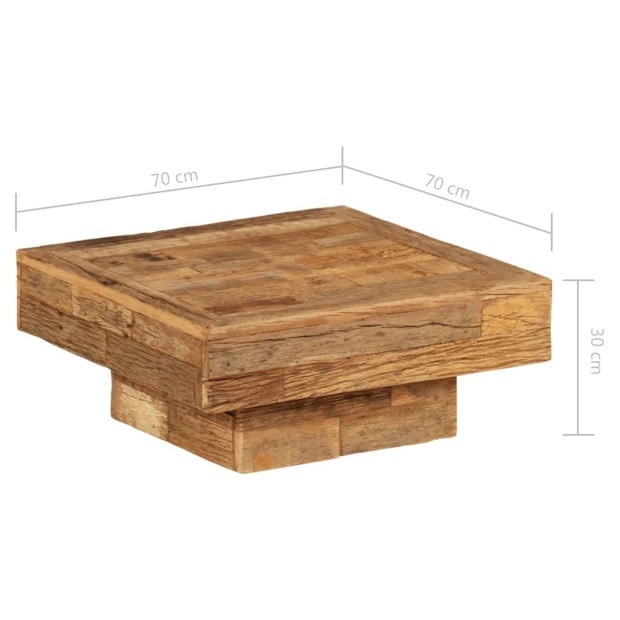 Coffee Table Solid Reclaimed Wood 70x70x30 Cm Image 8